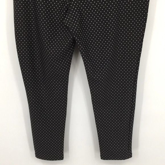 Chico's Black White Dot-Print Crop Leggings Womens 2 Large Pull On - Picture 7 of 14
